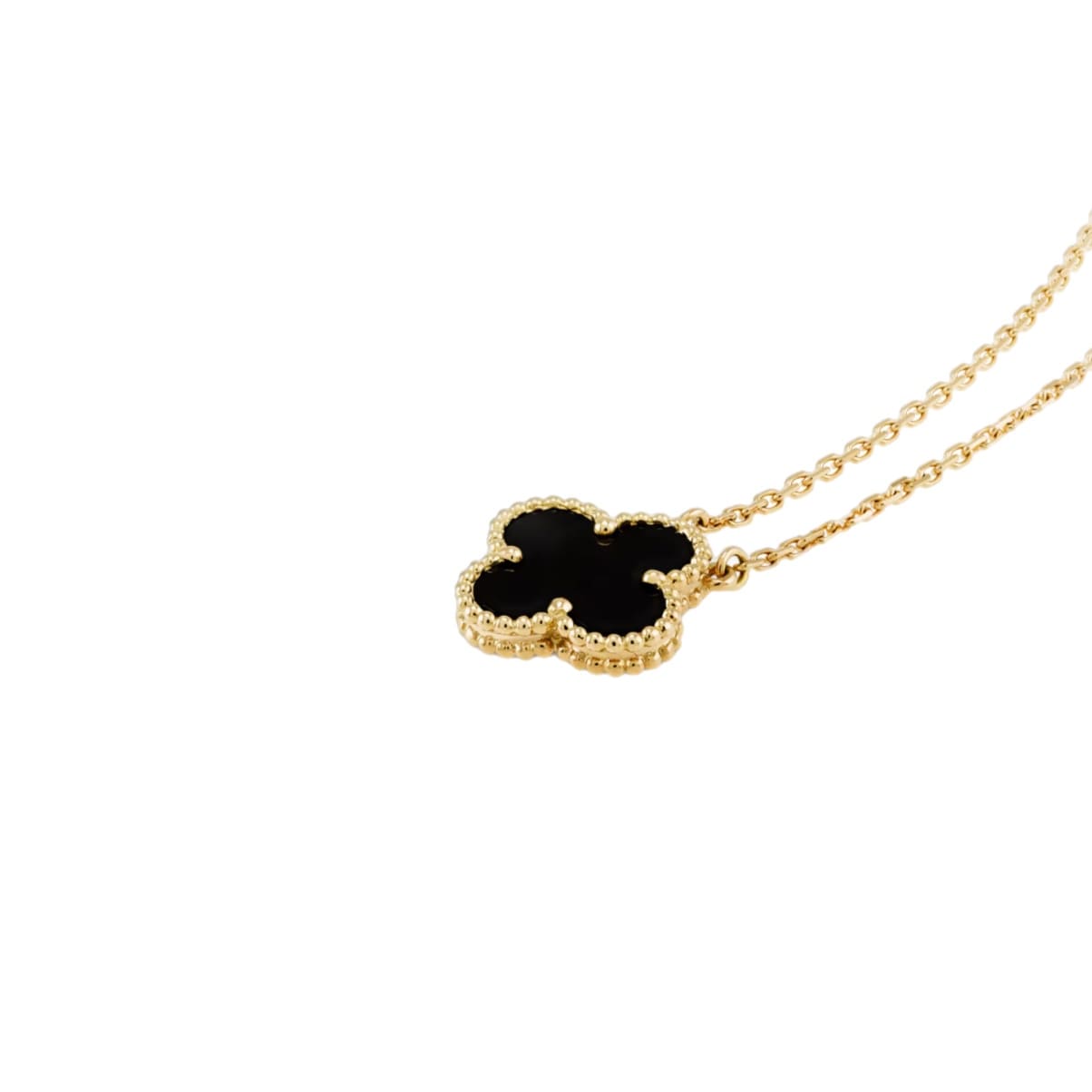 BLACK-GOLD CLOVER NECKLACE