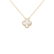 GOLD-WHITE CLOVER NECKLACE