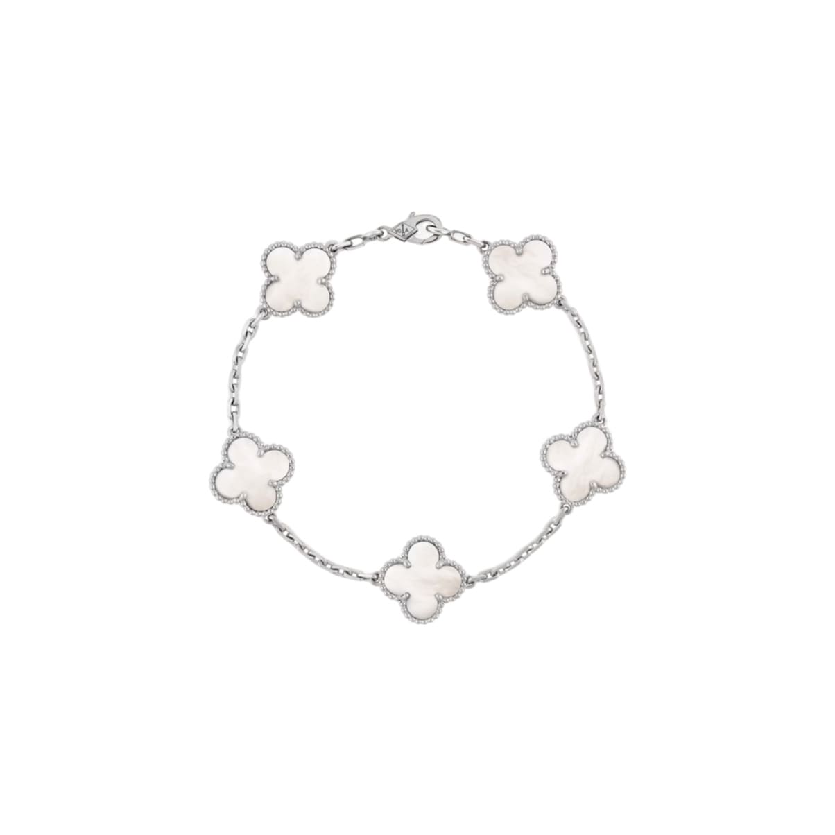 SILVER WHITE CLOVER BRACELET