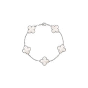 SILVER WHITE CLOVER BRACELET