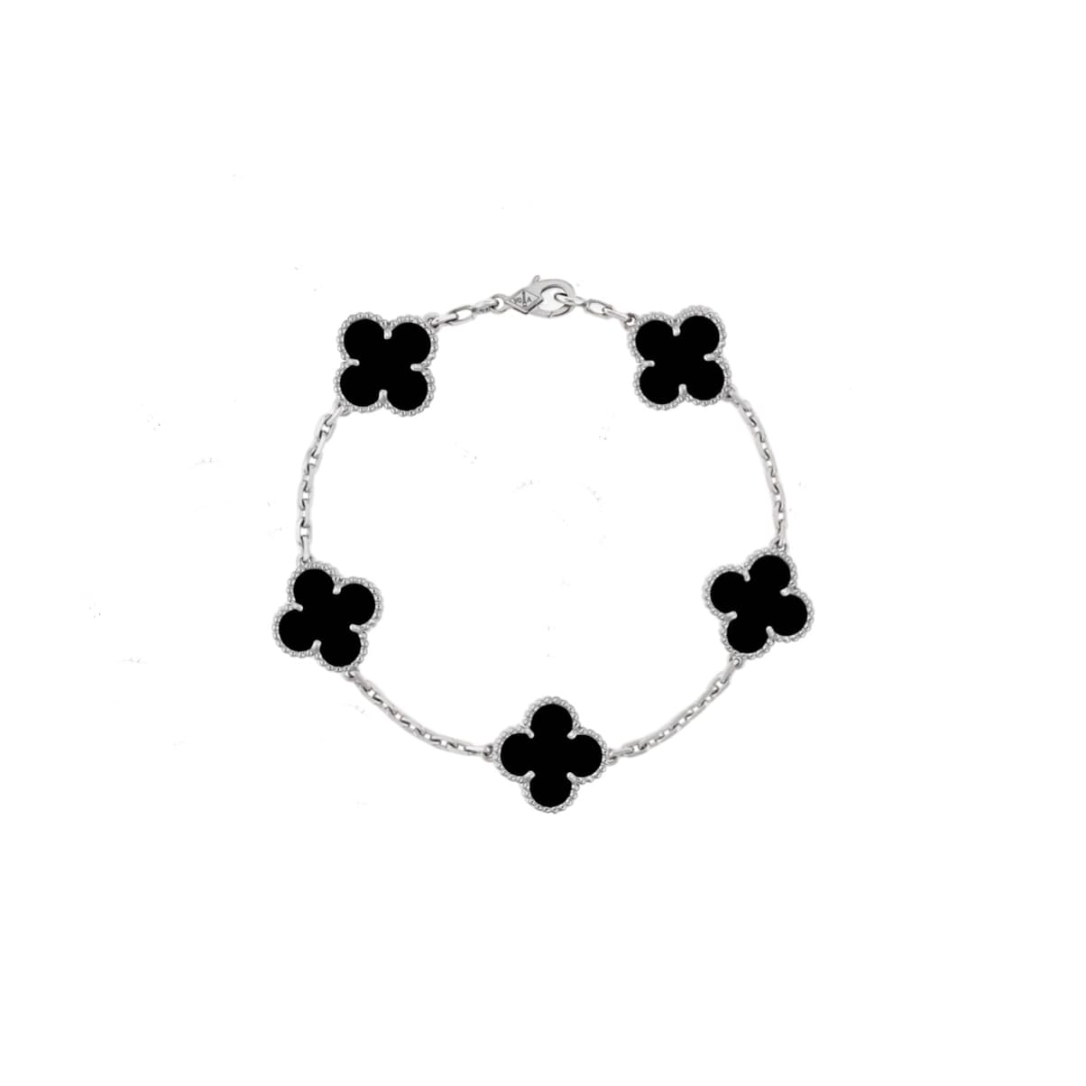 SILVER BLACK VF CLOVER BRACELET