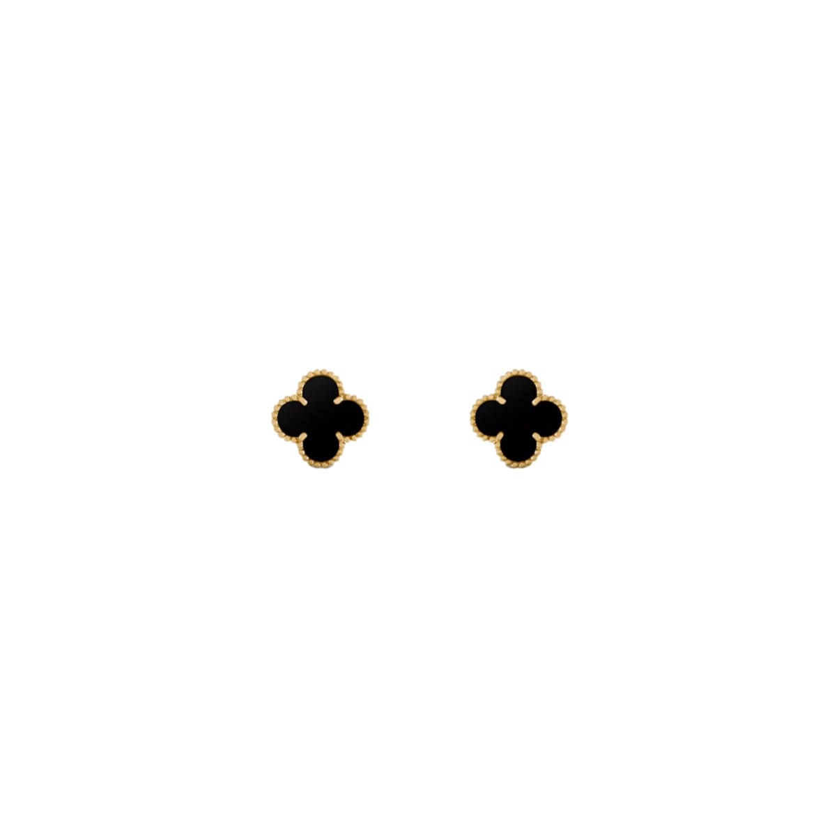 GOLD-BLACK CLOVER EARRINGS