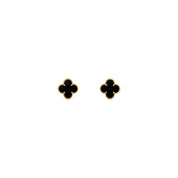 GOLD-BLACK CLOVER EARRINGS