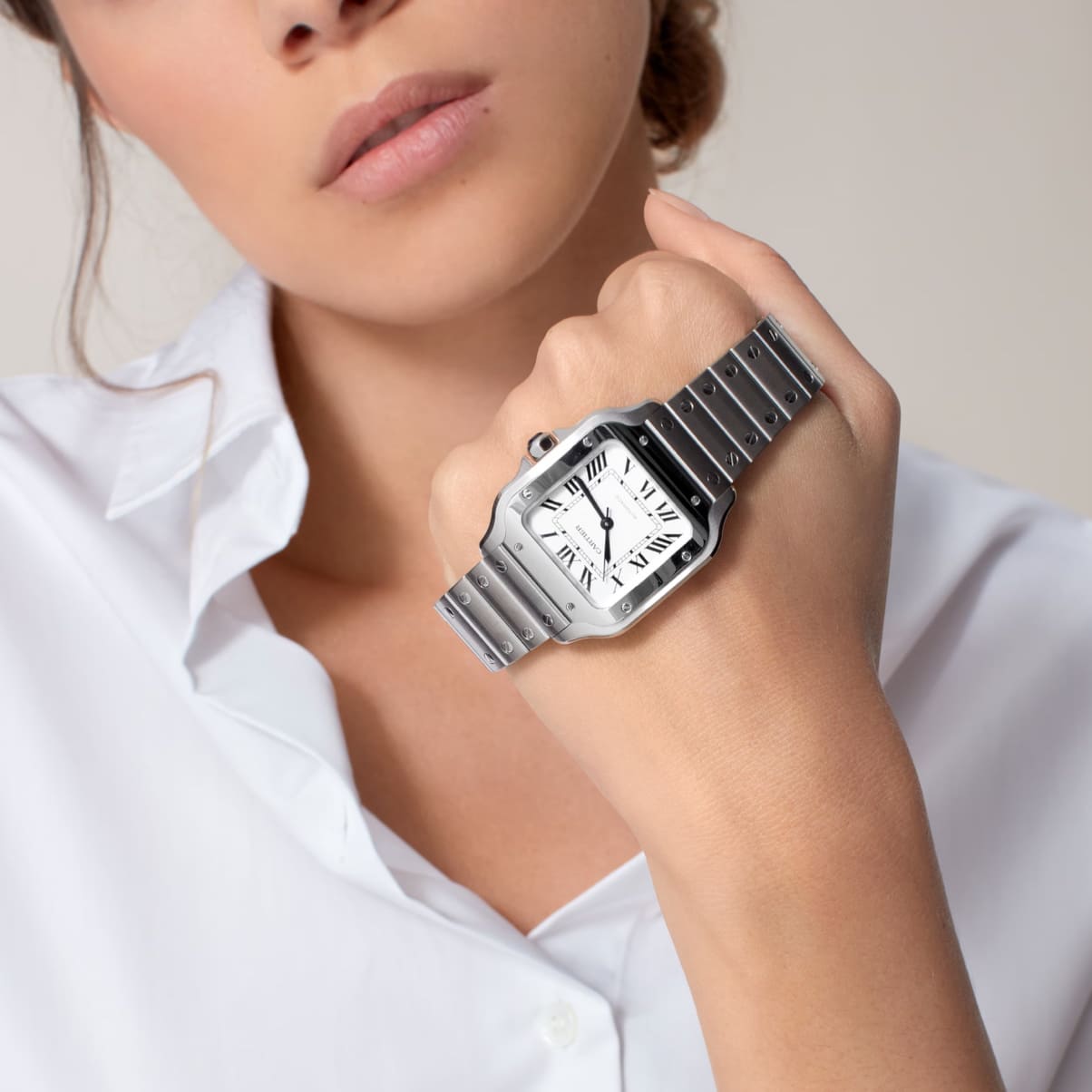 SANTOS SILVER WATCH