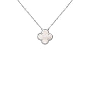 SILVER WHITE CLOVER NECKLACE