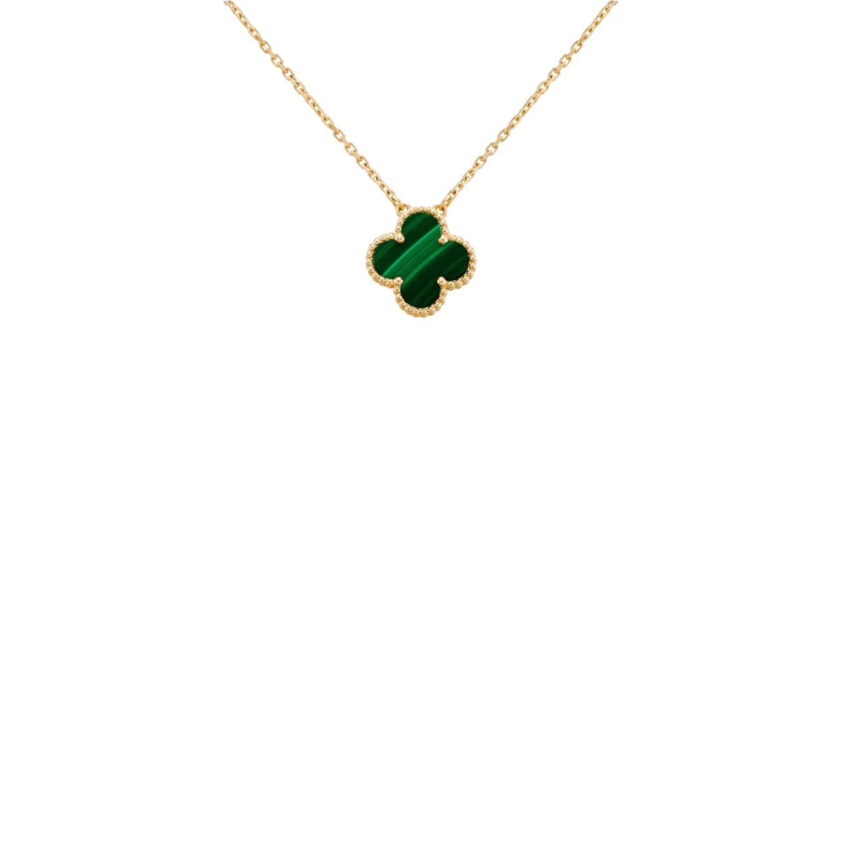 GOLD-GREEN CLOVER NECKLACE