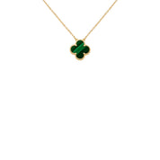 GOLD-GREEN CLOVER NECKLACE