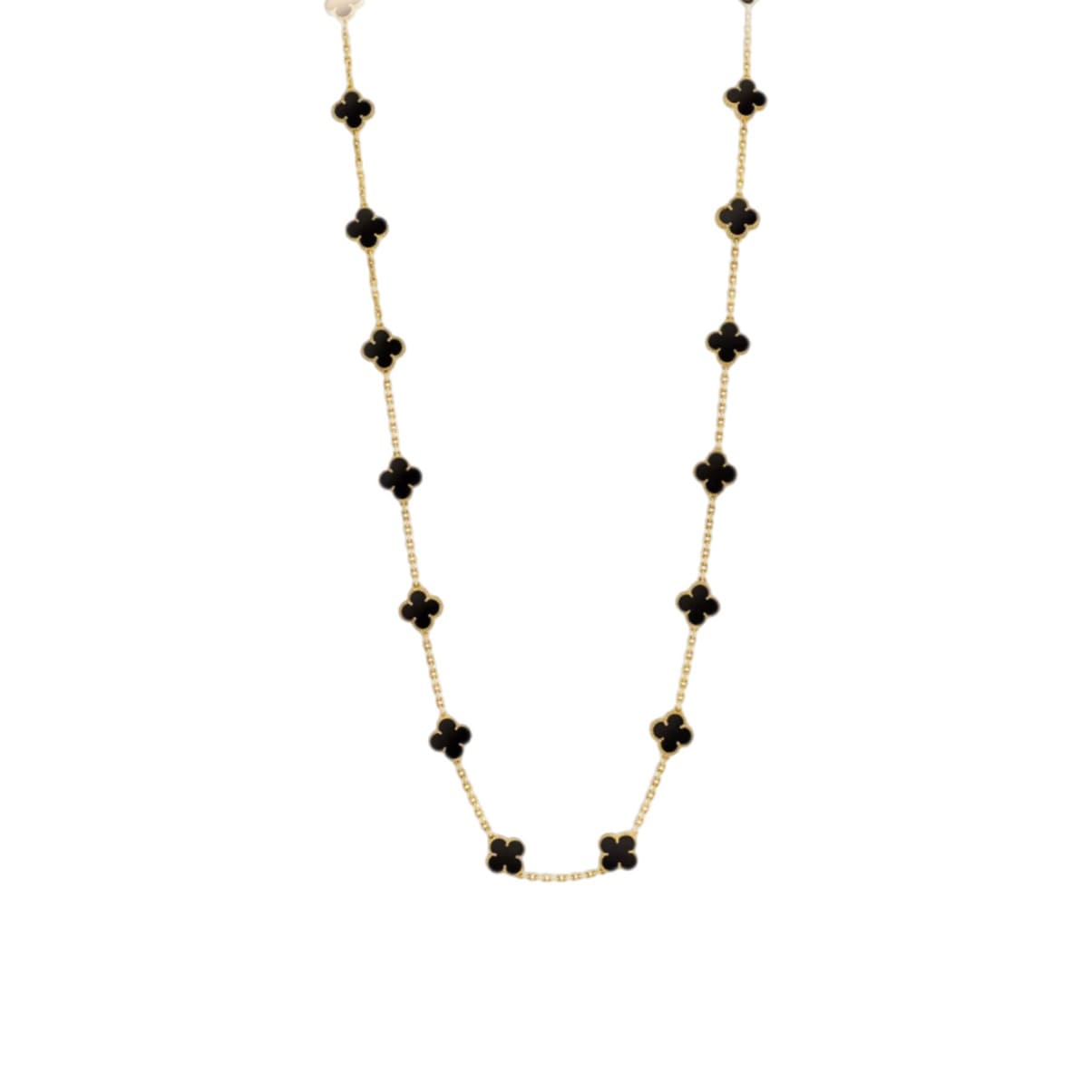 20 CLOVERS GOLD BLACK NECKLACE