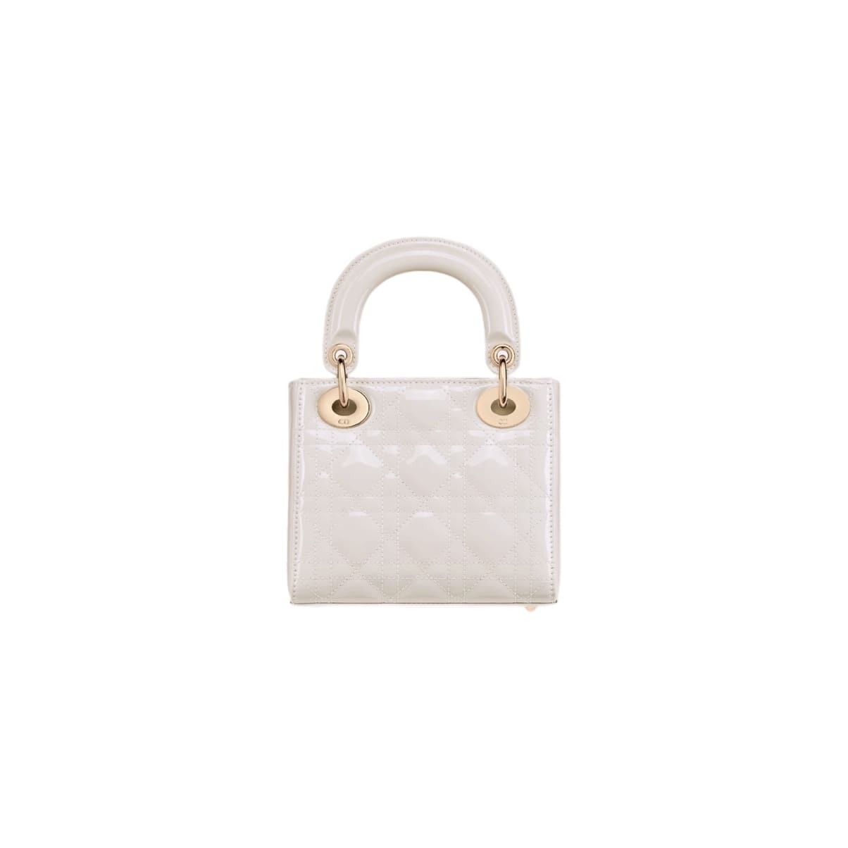 LADY D PATENT WHITE BAG