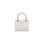 LADY D PATENT WHITE BAG