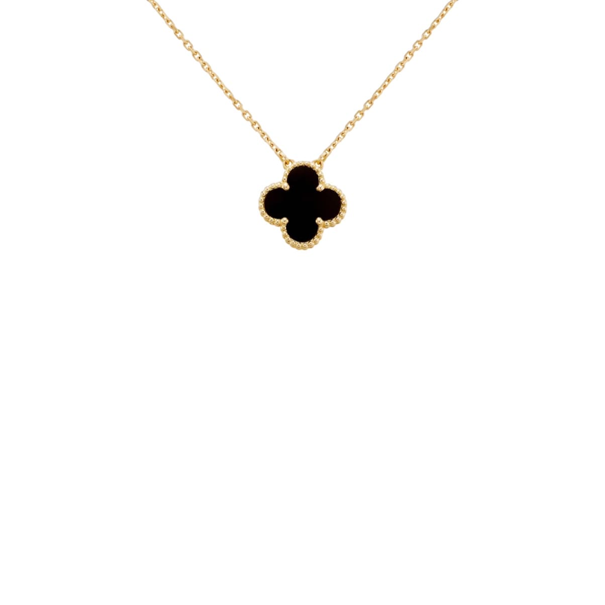 BLACK-GOLD CLOVER NECKLACE