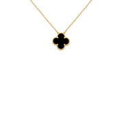 BLACK-GOLD CLOVER NECKLACE