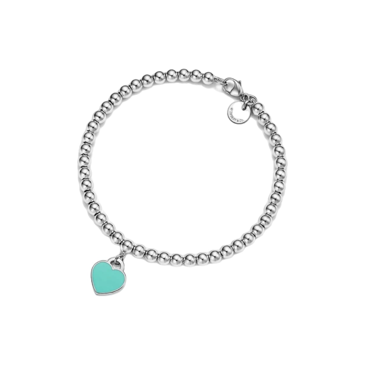 BEAD BRACELET WITH BLUE HEART INSIGNIA