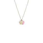 DOUBLE PLATE-GOLD PINK NECKLACE