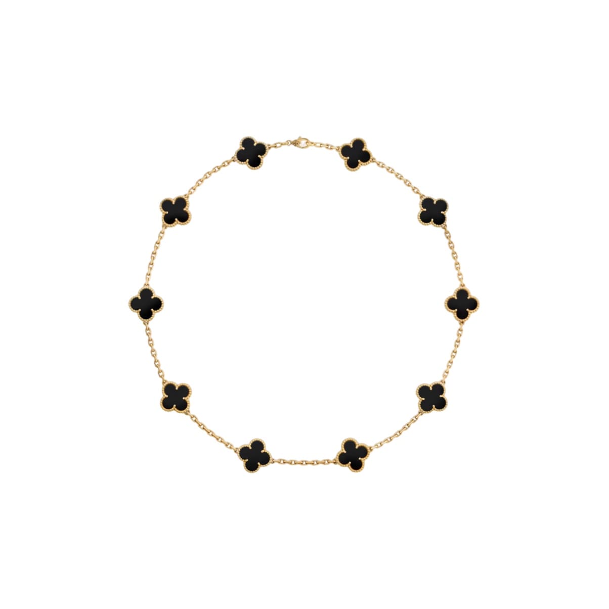 10 CLOVERS BLACK GOLD CHOKER